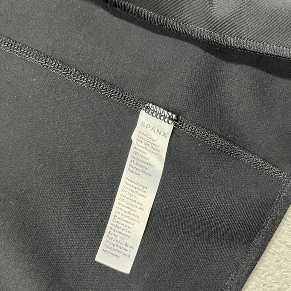 Spanx Drape Front Cardigan Jacket Womens XL Ponte Faux Leather Black - Picture 7 of 11